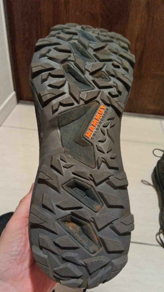 MAMMUT Sertig II Mid GTX Menのグリップ力を支えるアウトソール